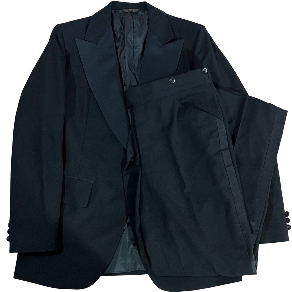 Palm Beach‎ Formals Los Angeles Black Lapel Tuxedo Suit Jacket and Pants READ